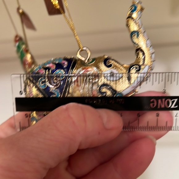 3 Vintage Cloisonné Enameled gold tone metallic Figurine Ornaments, ~3” - Picture 17 of 17